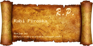 Rabi Piroska névjegykártya